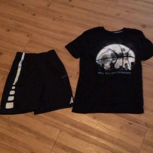 Old Navy Tee XL with Nike Shorts